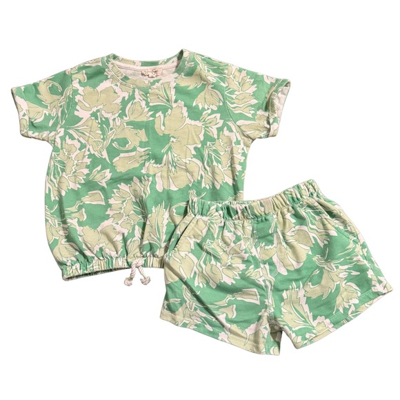 Jessica Simpson Kids Green and Cream Pajama Set - Picture 1 of 2